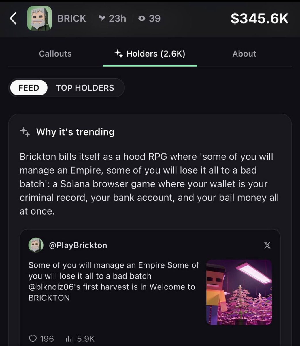 CryptoYeezussss's tweet photo. solana:8Byg9wi43TNzgJpYta6UXxPz3LPe8v6ZwvmWWoWQpump trending on solana:pumpCmXqMfrsAkQ5r49WcJnRayYRqmXz6ae8H7H9Dfn 👀 The game is obviously fire and liked by the market🔥 As they work out bugs, develop based off feedback, etc it should reprice nicely all team has to do is keep building and onboarding just like solana:Tqj8yFmagrg7oorpQkVGYR52r96RFTamvWfth9bpump and solana:2gYhGaFMBiPC2bBibG7yKZk94uJw2fcq6DtpYP7ZUory this should follow 💯 First slowly then all at once 🤯🚀 So much HIYORR 📈

https://t.co/VOr0wkw1wz