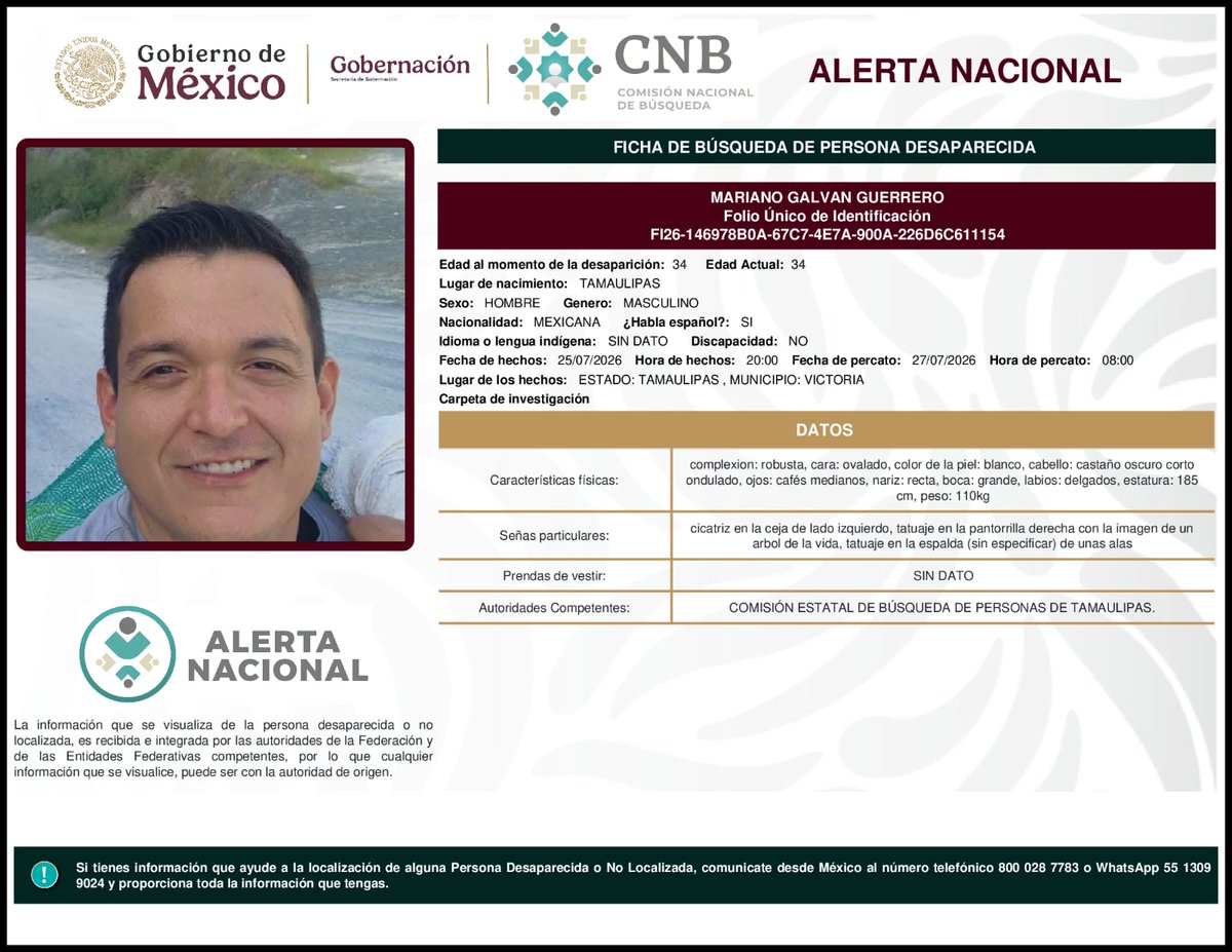 MetroCDMX's tweet photo. Si tienes información para localizar a las siguientes personas: 

- Laura Gabriela Navia Cano
- Antonio Galindo Estrada
- Mayra Susan Meza Canales
- Mariano Galván Guerrero

Comunícate con la Comisión de @Busqueda_MX, mediante el número telefónico:
☎️ 800 028 7783 

Agradecemos tu apoyo y colaboración. #AlertaNacionalDeBúsqueda