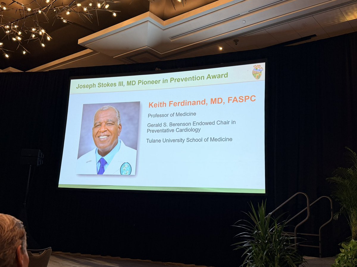 DrMarthaGulati's tweet photo. This year the Stokes Award from @ASPCardio #ASPC2026 is given to @kcferdmd 👏🏽👏🏽👏🏽
There are few people that embody this award more than Keith. We are so proud  of you and you have taught us so much. Your work continues to reach beyond NOLA ❤️ #goodtrouble 🙏🏽 https://t.co/fUx4WtHWr7