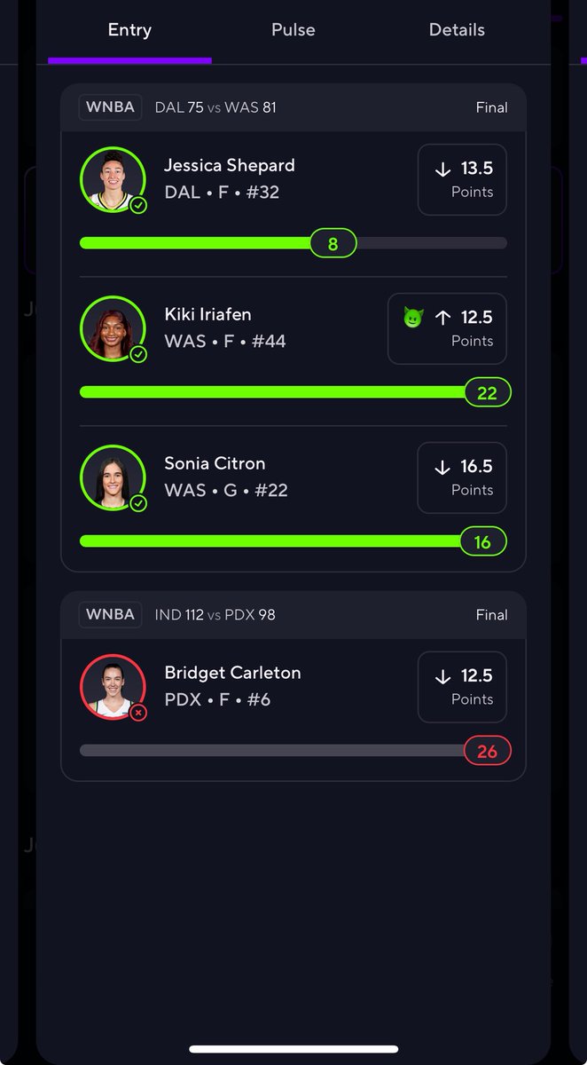 richoffmybets's tweet photo. Another day going 8/9 .. still profiting hopefully will cash out today .. don’t miss out .#prizepicks #wnba #wnbapicks #wnbapicks https://t.co/pU6kpEVBgQ