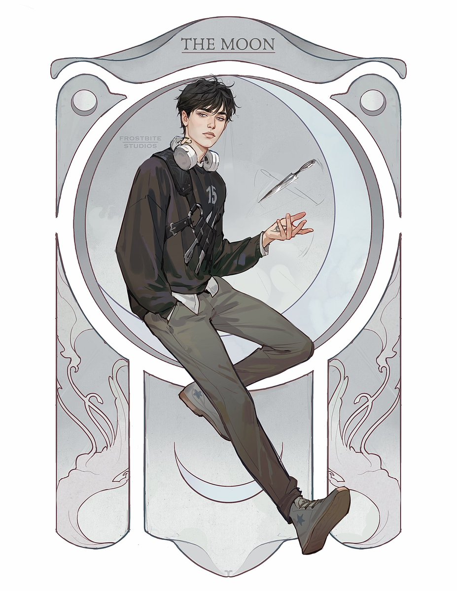 frostedsparrow's tweet photo. 🗡️🌑🎧Ty Blackthorn 🎧🌑🗡️ 

1/4 tarot card inspired portraits I did for @cassieclare! I wonder who could he be looking at? 👀 Stay tuned for the rest of the portraits in the series!

#thewickedpowers #shadowhunters #tyblackthorn #bookstagram #digitalart https://t.co/dFbBUBAyCF