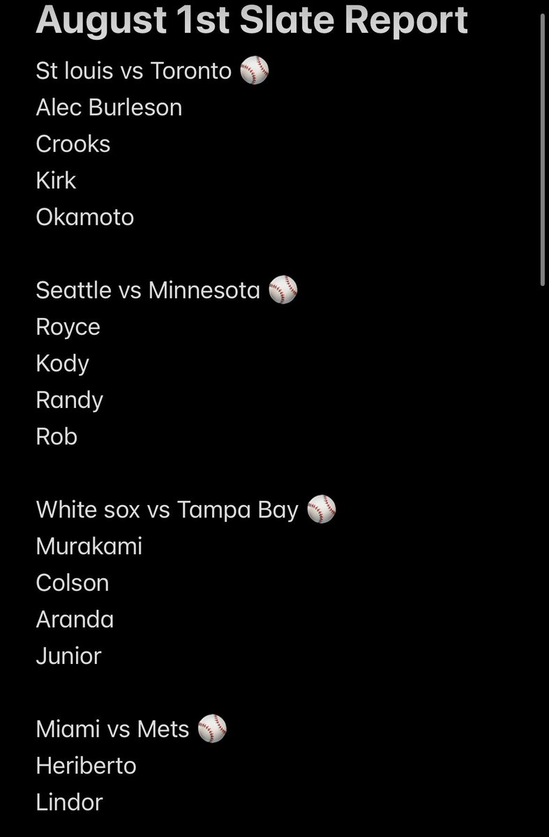 DcaponeSlips's tweet photo. August 1st MLB Dingers ⚾️ https://t.co/4QTBEUKFHl
