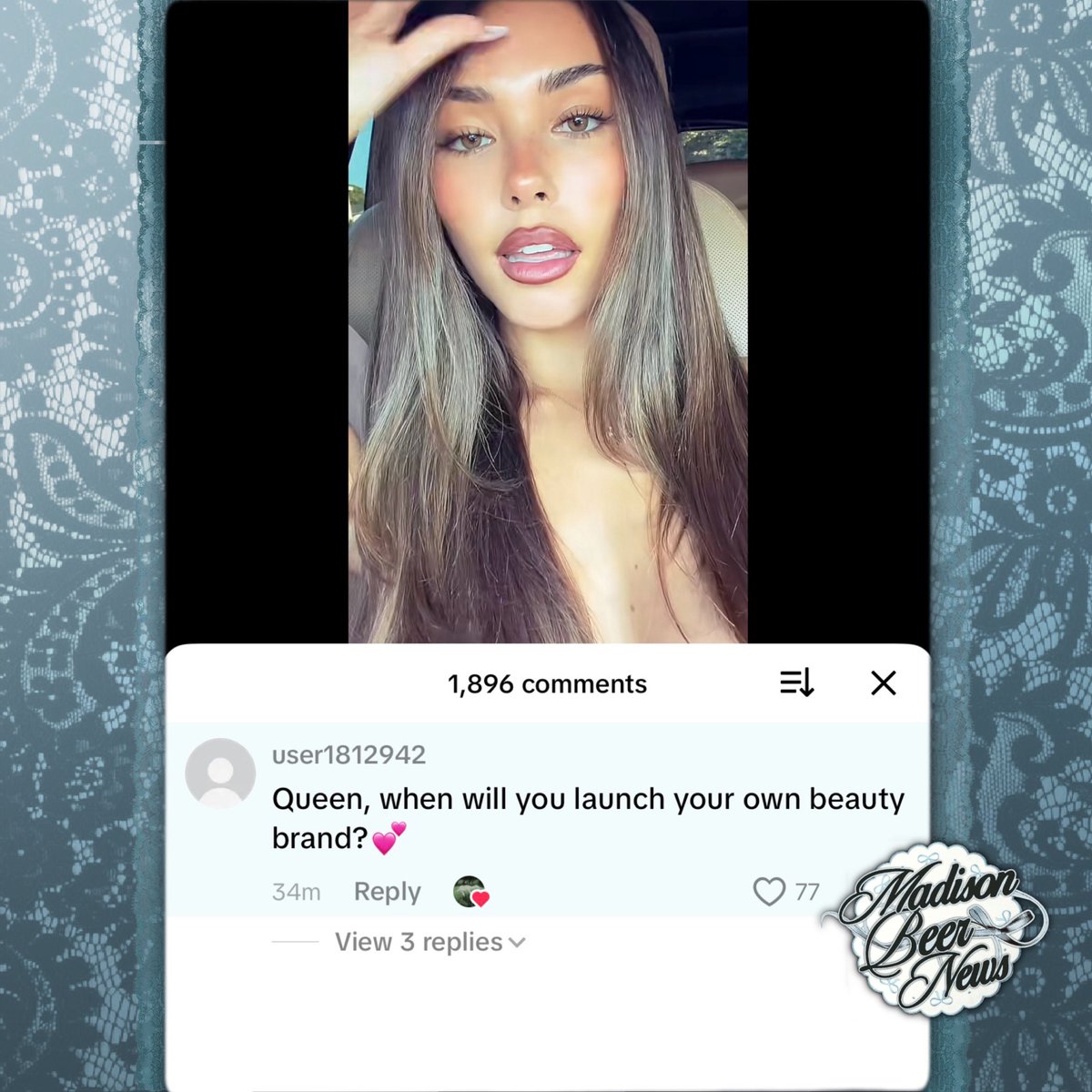 madisonchart's tweet photo. Madison Beer seemingly hints at a future makeup brand launch by liking a fan’s comment. https://t.co/PnkthLCkGD