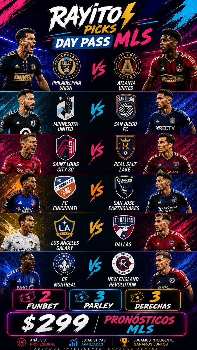 ApuestasRayito's tweet photo. 🔥 DAY PASS MLS por solo $299

📊 Análisis profesional
📈 Estadísticas avanzadas
🎯 Pronósticos con valor y gestión inteligente.

📩 Manda “MLS” por DM y recibe tu acceso de inmediato.

Jugamos inteligente, ganamos juntos. ⚡
 
#RayitoPicks #MLS #Soccer #Futbol https://t.co/gsw2PF8BY9