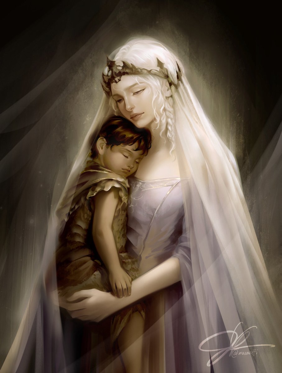 fairyyblanket's tweet photo. #danyweek2026 Day 7: Alternative Universe 

“What is it? I must know…my child.” Why had she not remembered the child until now? “My son… Rhaego…where is he? I want him.”

Dany and Rhaego in an alternative universe ᰔᩚ art by moon.soffi comm by me https://t.co/7gLOXadAQp