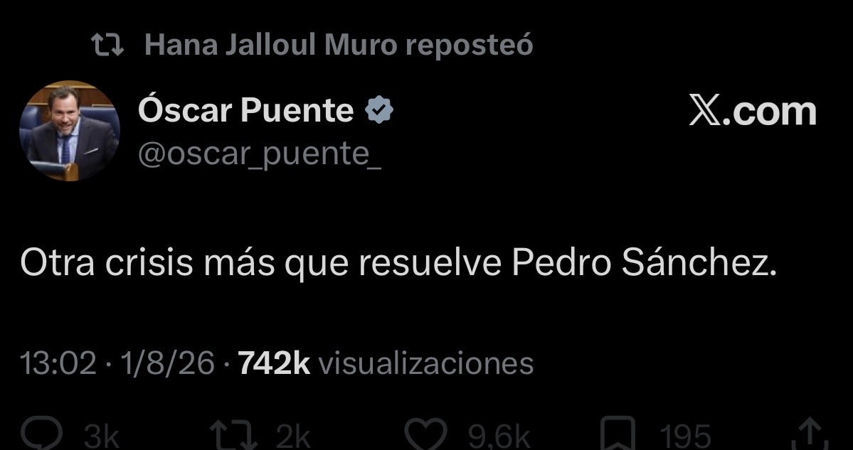 carmelojorda's tweet photo. Oscar Puente ya es su propia cuenta parodia. https://t.co/KbCdgGqAgP