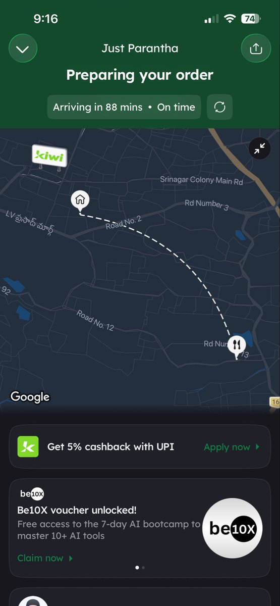 blockbanger69's tweet photo. 88 minutes seriously, for 3-4 km delivery? @zomatocare https://t.co/dkXnJ0shus