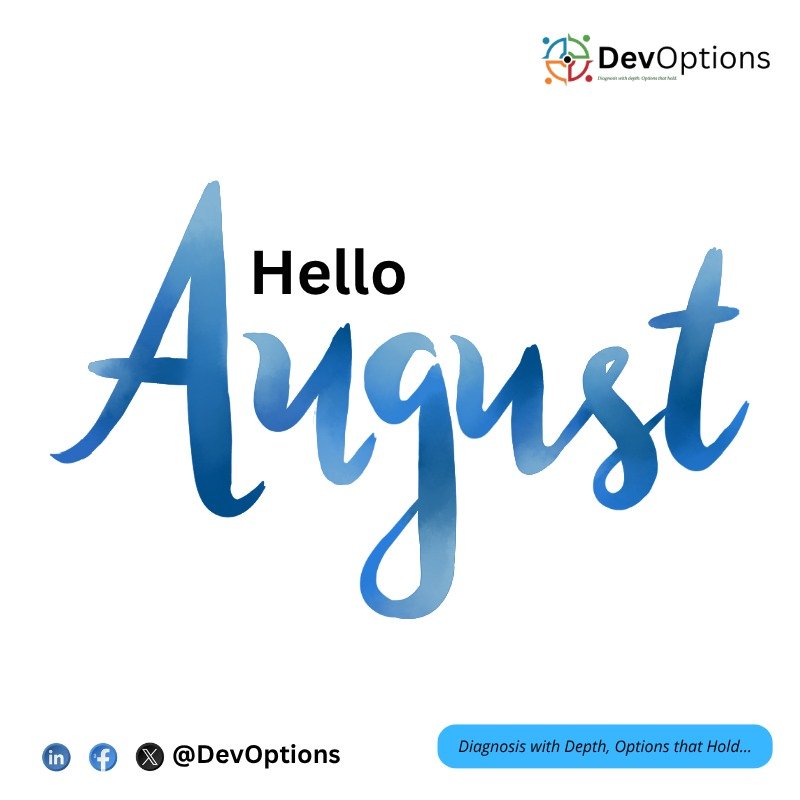 DevOptions_'s tweet photo. Happy New Month from DevOptions Limited

As we enter August, we embrace fresh opportunities to deliver innovative solutions and drive technological excellence.

Here's to a productive and successful month ahead!

#DiagnosisWithDepths
#OptionsThatHold https://t.co/7kWrpxY5nd