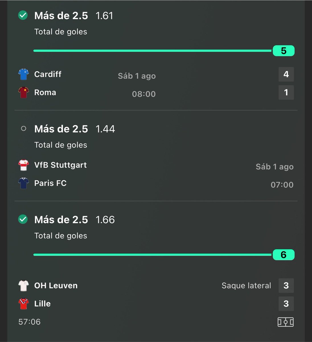 MarceAlfaro11's tweet photo. Aún no suben este resultado y se cumplió 🙄 @bet365  increíble! #parisfc #bet365 ##VfB https://t.co/Rqs5C7Y4A0