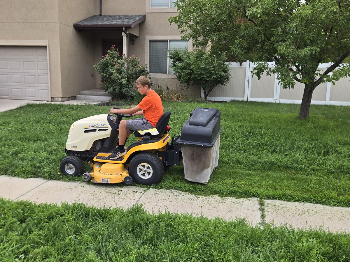 iamrodneysmith's tweet photo. Maverik of  Lindon, UT who is taking part in our 50 yard challenge mowed his 12th lawn. Nice work !! https://t.co/qiNhj4py1v