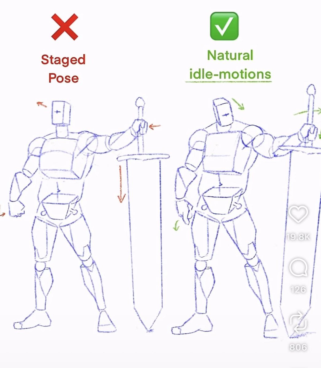 designatmo's tweet photo. Your pose isn’t stiff, it’s just missing the small movements https://t.co/GbxsjWSCGG