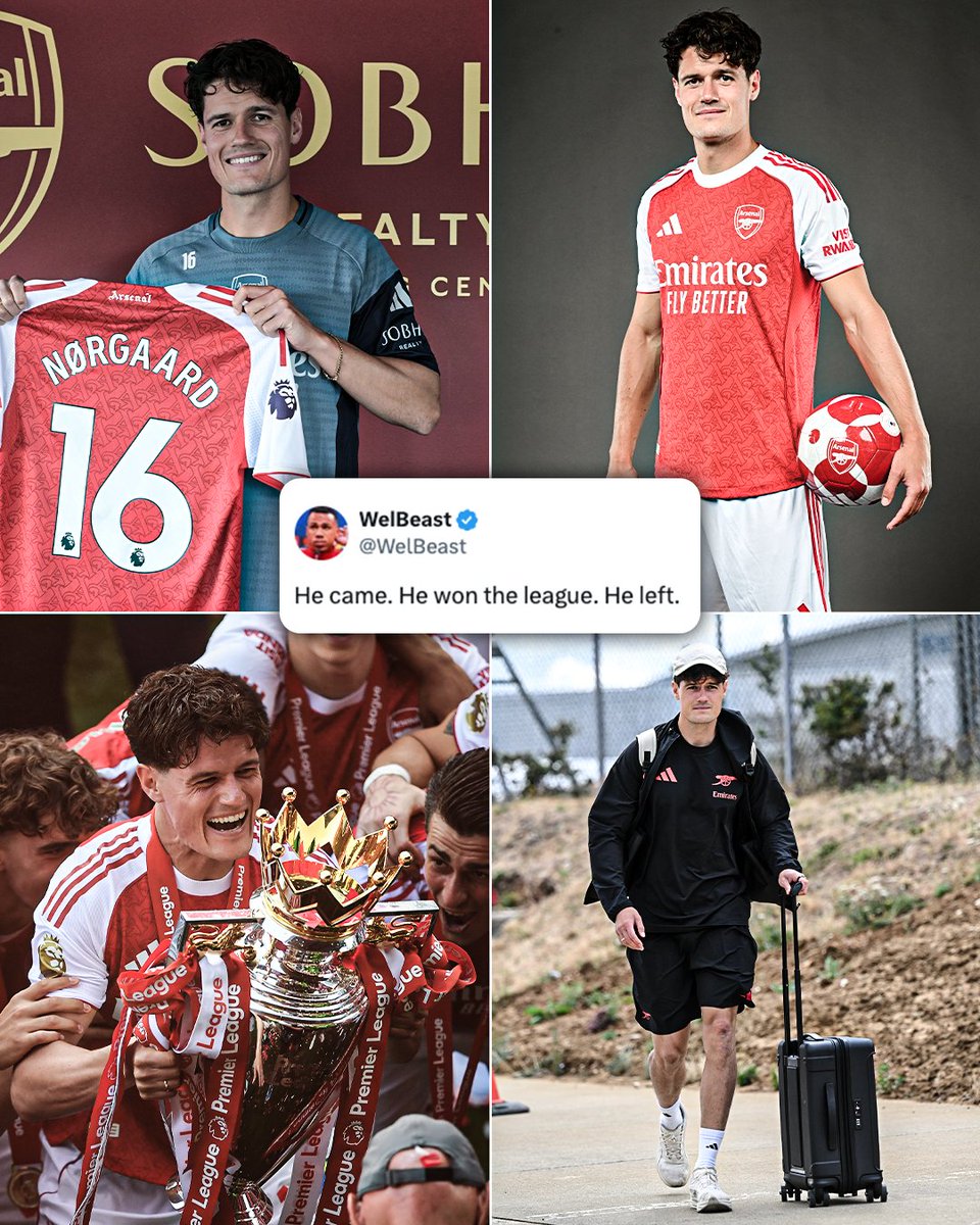 ESPNUK's tweet photo. Christian Nørgaard's Arsenal story is pretty straightforward 😆🤷‍♂️ https://t.co/9sVyskcPCh