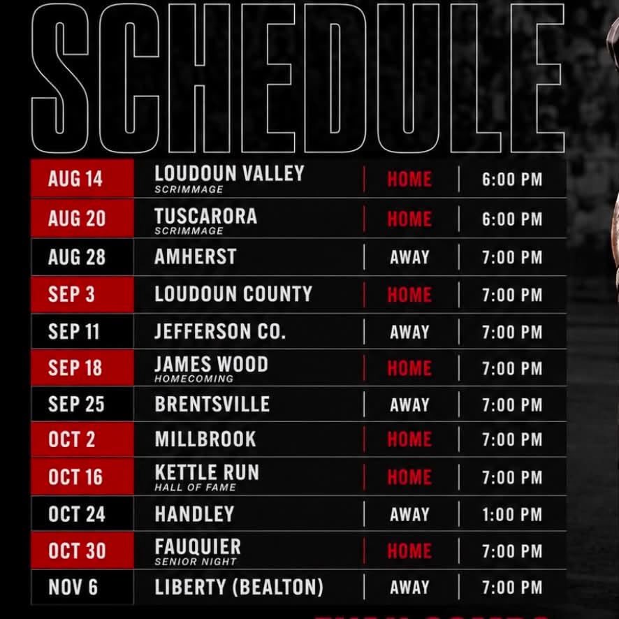 Jrob_7G's tweet photo. This year’s football schedule!!!
@Coach_Rohrbaugh @AlexKellyCuse @WillVapreps @Sherando_FB https://t.co/WfdYNeczAV