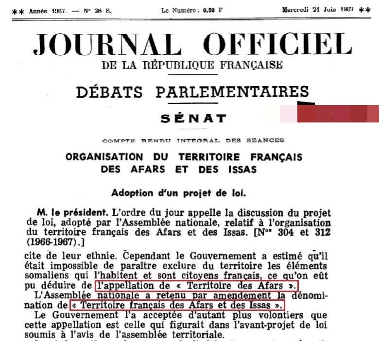 mahamad_ibrah's tweet photo. "French Territory of the Afars": the unjust designation adopted on 12 May 1967 by the Afar loyalists of Djibouti's Territorial Assembly under the orders of the notorious traitor Ali Aref — when the Danakils sought to erase the indigenous Somali/Issa people from the map

While the designation "French Territory of the Afars and the Issas" has now passed into history, few people know that on 12 May 1967 the Territorial Assembly of Djibouti initially adopted a far more partisan name: "French Territory of the Afars." This deeply inequitable designation, promoted and defended by Ali Aref, then President of the Governing Council, was no accident. It was part of a deliberate political strategy aimed at removing the Somali/Issa people from the territory's official name, despite the fact that they constituted the majority of its population. Behind this choice lay a clear intention to deny their political weight and relegate them to a secondary status in favor of a profoundly sectarian vision of the territory.

This maneuver was consistent with a broader political strategy. While the Somali/Issa population stood at the forefront of the struggle against colonial domination and asserted their inalienable right to self-determination, Ali Aref chose the opposite course. He became a steadfast defender of the colonial order, placing his authority at the service of maintaining French sovereignty. By opposing the national aspirations of the people of Djibouti, he aligned himself with policies designed to safeguard the interests of the colonial power rather than those of the territory's inhabitants.

Ironically, this attempt at political reengineering was ultimately rejected by the very authorities whose interests Ali Aref sought to protect. The French government refused to endorse such an openly discriminatory designation, recognizing that it would only deepen already significant political and ethnic divisions. Instead, Paris imposed the name "French Territory of the Afars and the Issas," thereby acknowledging, at least in the official title, the existence of the territory's two principal population groups.

This episode remains one of the clearest symbols of the struggle between supporters of independence and defenders of the colonial status quo. It also illustrates the unique place occupied by Ali Aref in the national memory: for many, he is remembered less as a statesman than as an architect of division whose political actions were perceived as a betrayal of the legitimate aspirations of the Djiboutian people and a conscious alignment with colonial interests.

A further clarification is necessary. Following the referendum of 19 March 1967, Ali Aref launched a political campaign aimed at reshaping the very identity of the territory. His objective was explicit: to exclude the Somali/Issa population politically and symbolically. In his view, they were considered "dangerous" because of their support for the right of peoples to self-determination—a fundamental principle of international law enshrined by the United Nations—and because of their commitment to independence. Ali Aref, by contrast, advocated maintaining the territory under French sovereignty.

In response to Somali/Issa nationalist demands, he sought to remove them symbolically from the territory's official identity. On 12 May 1967, disregarding both demographic realities and the discriminatory nature of his initiative, he used his majority in the Territorial Assembly to secure the adoption of the name "French Territory of the Afars" by 21 votes to 10. Somali representatives boycotted the session in protest.

In its edition of 15 May 1967, the French newspaper Le Figaro reported on the Assembly's decision to change the name of the French Somali Coast. The newspaper wrote: