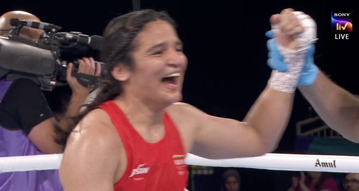 vinayakkm's tweet photo. #CWG2026 #Glasgow2026 #Boxing 

🥇 Arundhati Choudhary wins Women's 70kg🥊🇮🇳

Her toughest bout was the semifinal on Saturday against defending champion Rosie from Wales. The final, she largely dominated. England's Reid didn't really trouble her much in the last couple of rounds https://t.co/cYtaEdsfcb