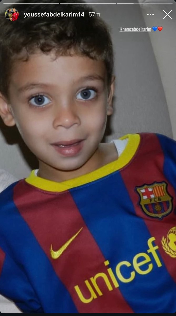 BarcaUniversal's tweet photo. A young Abdel Karim wearing a Barcelona shirt. ❤️💙 https://t.co/5Cac3fMMDx