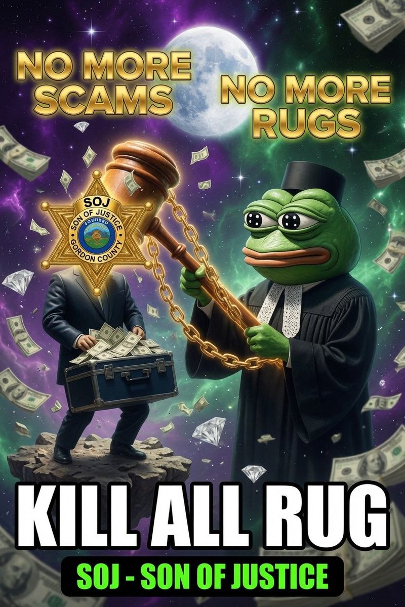 sojjustice's tweet photo. Trust is trust.
👮♂️👮♂️👮♂️👮♂️👮♂️👮♂️👮♂️
Security. Safety. Kill all rug.
$SOJ
Son Of Justice
Tg :
https://t.co/ublFY0BKsx
X :
https://t.co/ylSECLA0mD
Web:
https://t.co/KOwBqvq9Lq
CA :
FMhqSw1soabapGa3xq2ddf93fXGvUZ66XvJNkwbSnHbd
#SonOfJustice #SOJ #GordonCounty #NoMoreRugs #CryptoJustice #MemeCoin