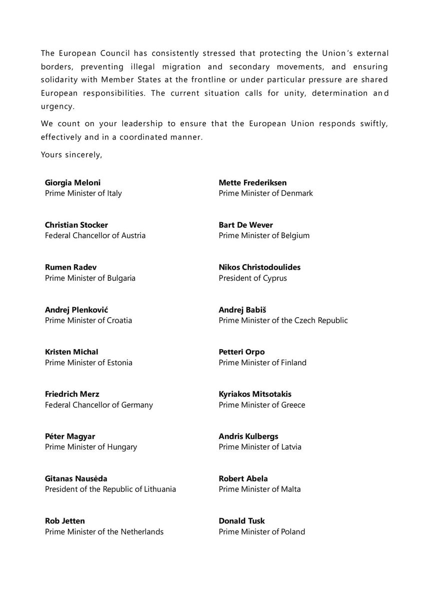 ppopular's tweet photo. 22 países europeos firman en una carta conjunta lo que la mayoría de españoles ya sabe: que la regularización masiva impulsada por Pedro Sánchez socava la política migratoria común europea y alienta la idea de que es posible entrar en Europa ilegalmente. https://t.co/uj1VV1S7AV