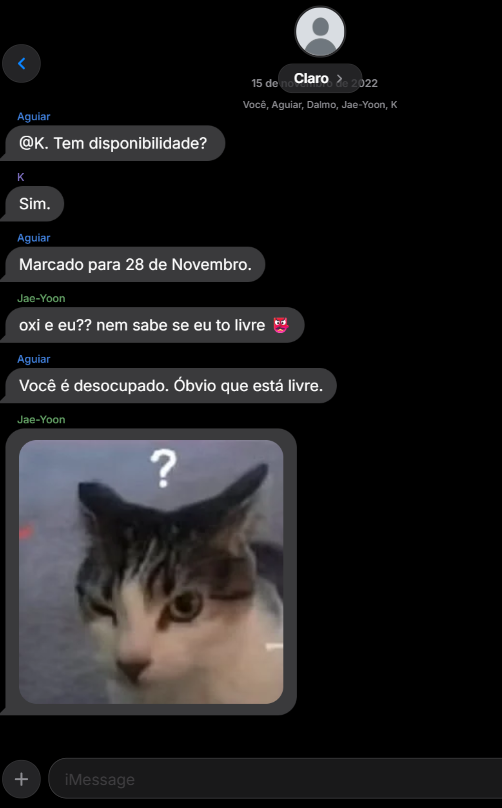 sccpcohen's tweet photo. Mensagens reais tiradas diretamente do celular do careca (Jae que deu o nome do grupo, elu falou que era genial e ninguém ia suspeitar) https://t.co/7BNdOdmiM4