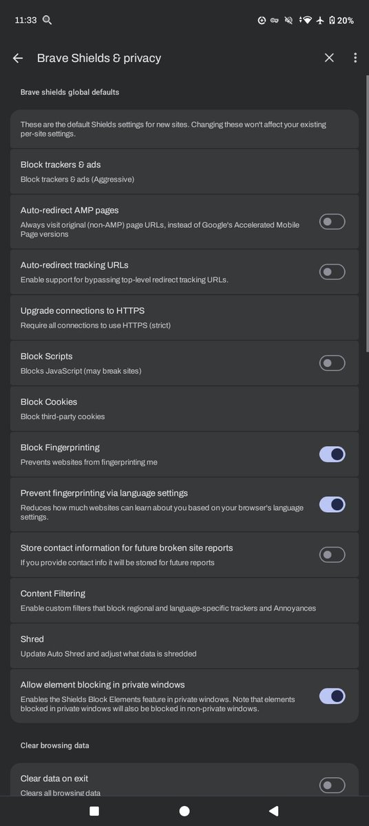 lexs17's tweet photo. @jmatuk @brave les dejo algunas de las configuraciones mas importantes que tiene brave normal y es un enorme navegador en cuestión de protección y navegación segura sin mencionar sus filtros personalizados basados en las listas de miroslav strampar https://t.co/M7B31MNwAI