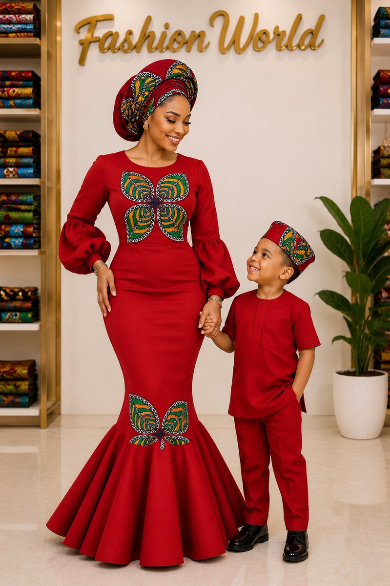 aifashionguru's tweet photo. Timeless mother & son elegance. ✨❤️ Which detail stands out to you?
#FashionWorld #AfricanFashion #Ankara #StyleInspiration #FashionDesign https://t.co/FYx3e0sKCx