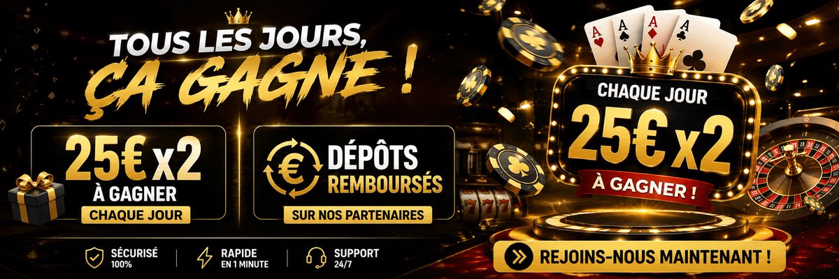LeD17off's tweet photo. 🚨 Tous les jours, ça gagne ! 🚨

🎁 25 € ×2 à gagner chaque jour
💸 Dépôts remboursés sur nos partenaires

Rejoint-nous dès maintenant sur notre discord juste en bas et profite des offres du moment ! 🍀👇
https://t.co/Uuv1HR5Baq

#remboursement #depot #casiso #ETH #Money #BTC https://t.co/C1YT1euDzf