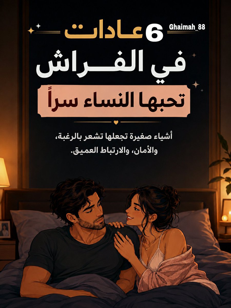 Ghaimah_88's tweet photo. ٦ عادات بسيطة تعشقها كثير من النساء على الفراش ... لكن معظم الرجال لا ينتبهون لها .

- سلسلةتغريدات - https://t.co/OYR31IIFl9