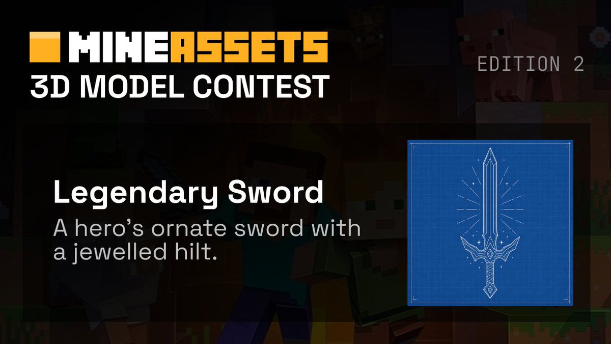 MineAssetscom's tweet photo. Make Minecraft models? There's a place for your work now.  Weekly contest, cash prizes, judged by fellow artists. 

Edition 2 theme: Legendary sword ⚔️
All skill levels welcome. https://t.co/kb7T36Xzy8