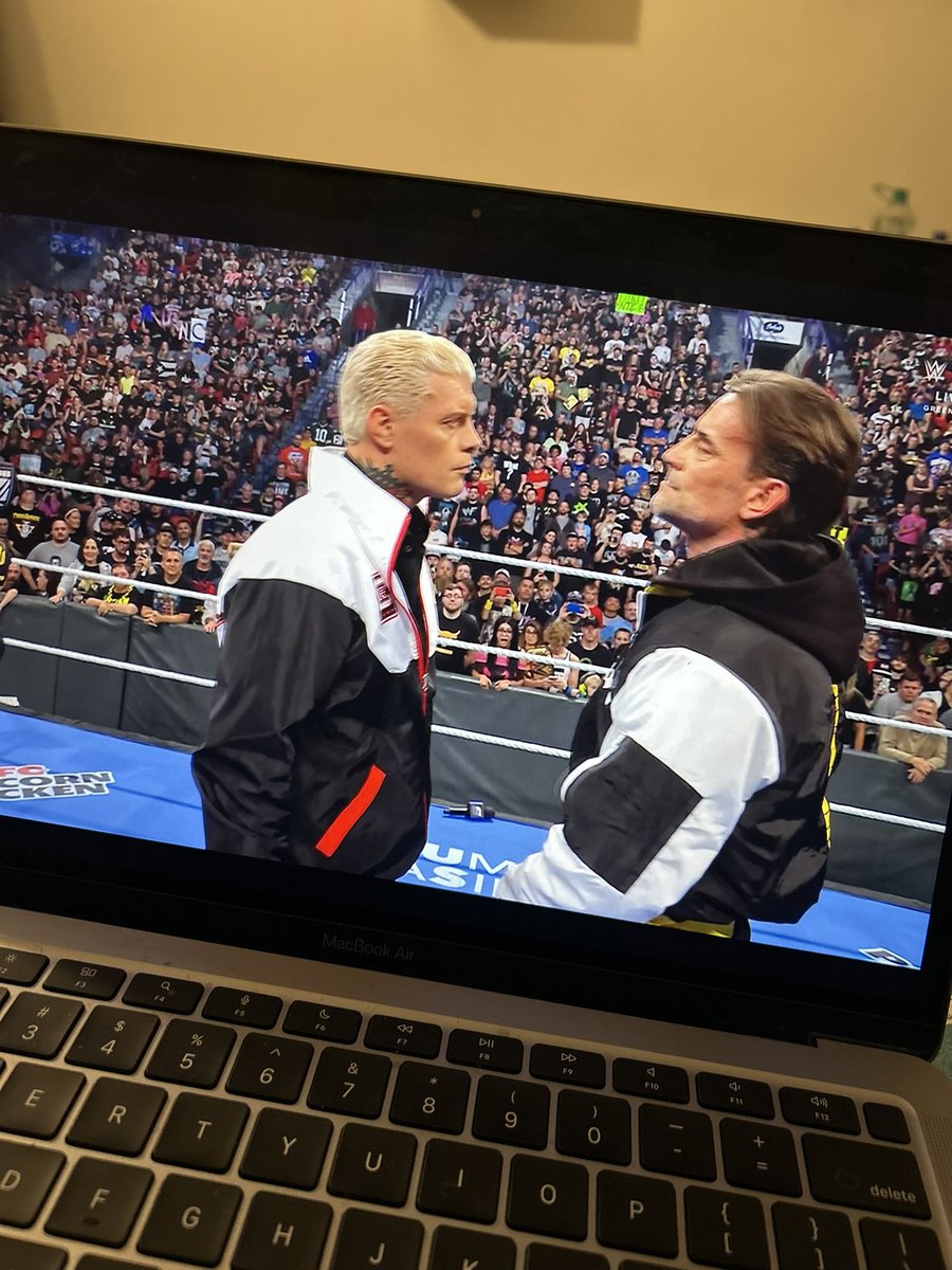 lostdollars's tweet photo. Loved the excessively stretched out pause to the fight and also they just happen to match colours with each other so well man i love wwe https://t.co/HMEhXHYlN4