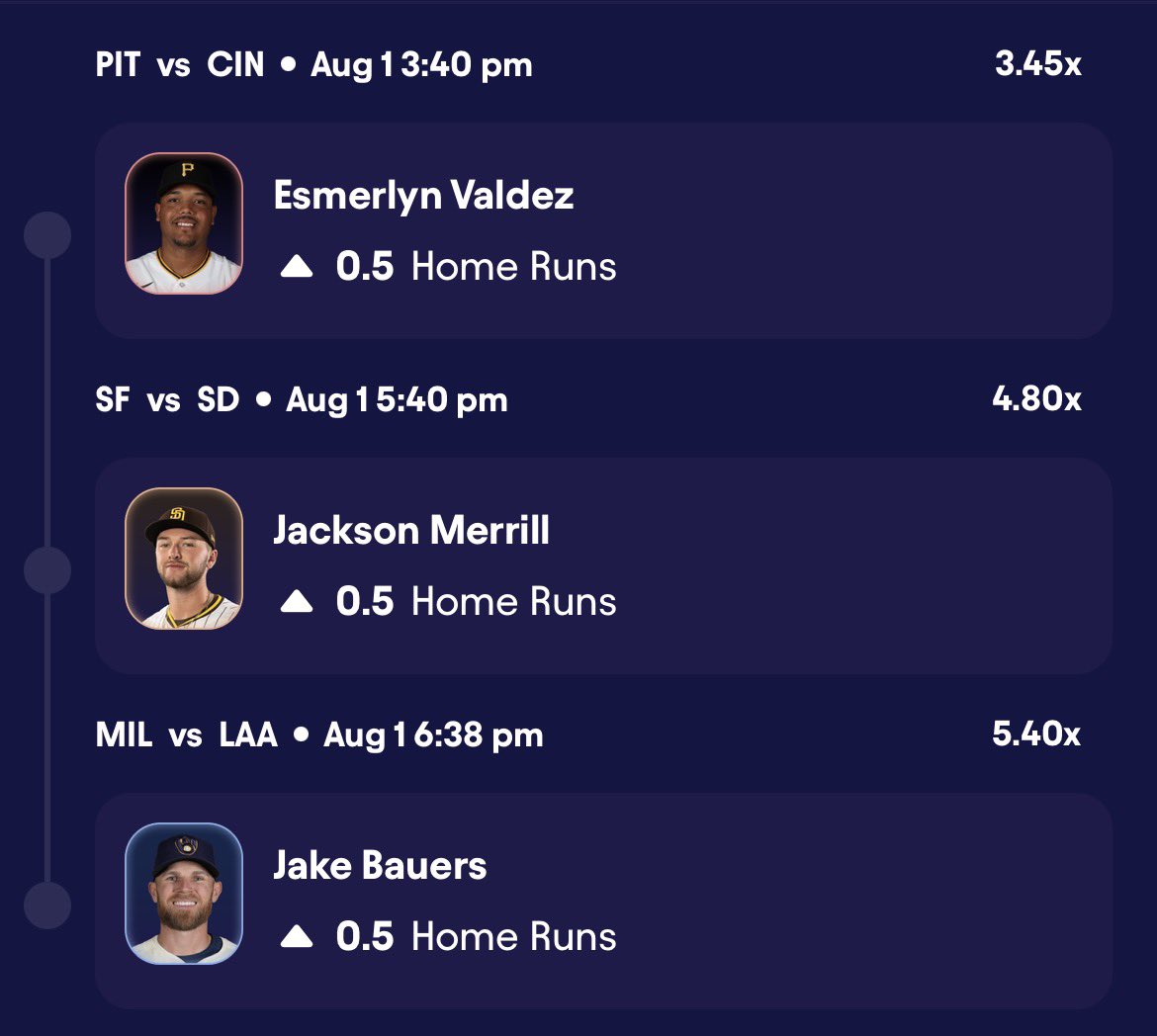 DcaponeSlips's tweet photo. Let’s do this Johnny ⚾️⚾️⚾️
@Playbook RRx2 if need be but im all in on this MLB HR Slip https://t.co/VHezWv928D