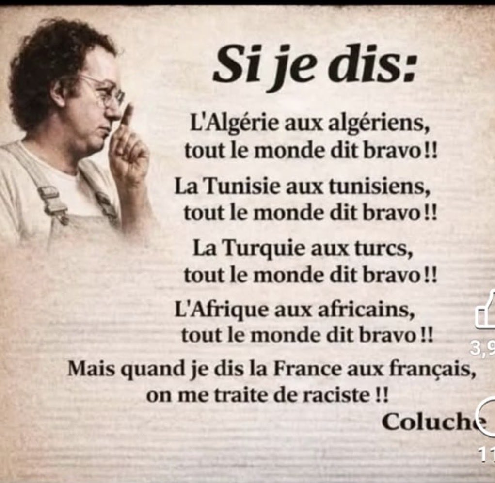bretag_romantiq's tweet photo. Il y a 30 ans Coluche avait compris la supercherie de SOS racisme !! Cette association se fout de notre gueule et veut  interdire la discussion !!! https://t.co/GqKVWIfCtC