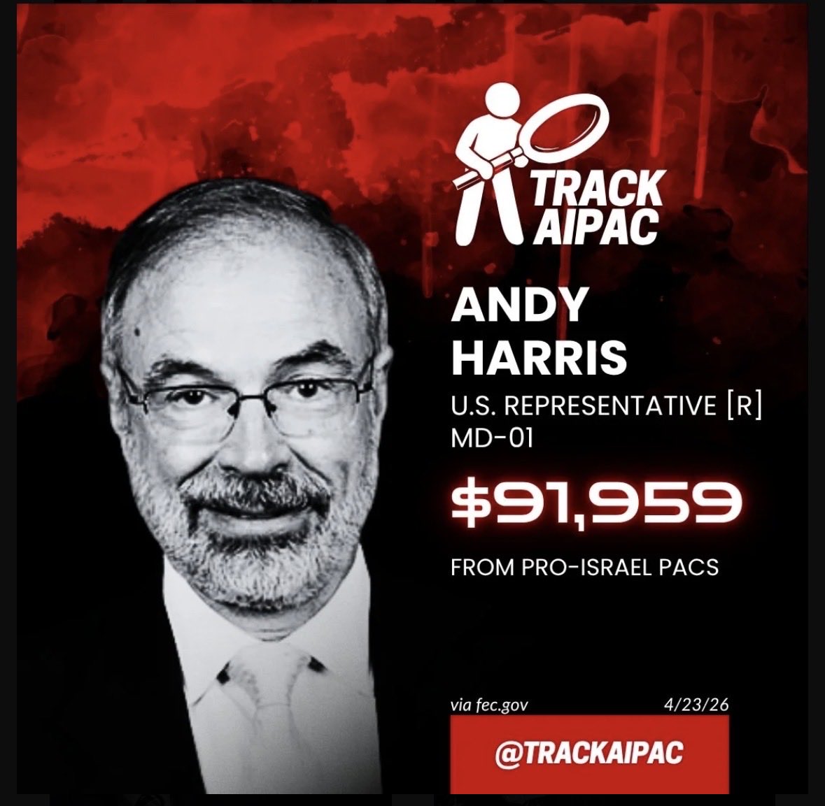 killzz4dazz's tweet photo. @RepAndyHarrisMD Your a bitch fuck you and your trader ass https://t.co/yV1jmDrwS4
