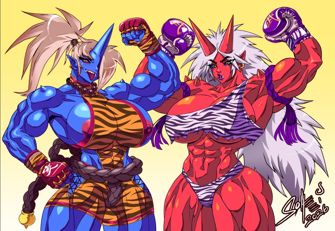 solfeiblack's tweet photo. #oni #demoness #commisionopen #musclemommy https://t.co/NrQ0RzS5LL