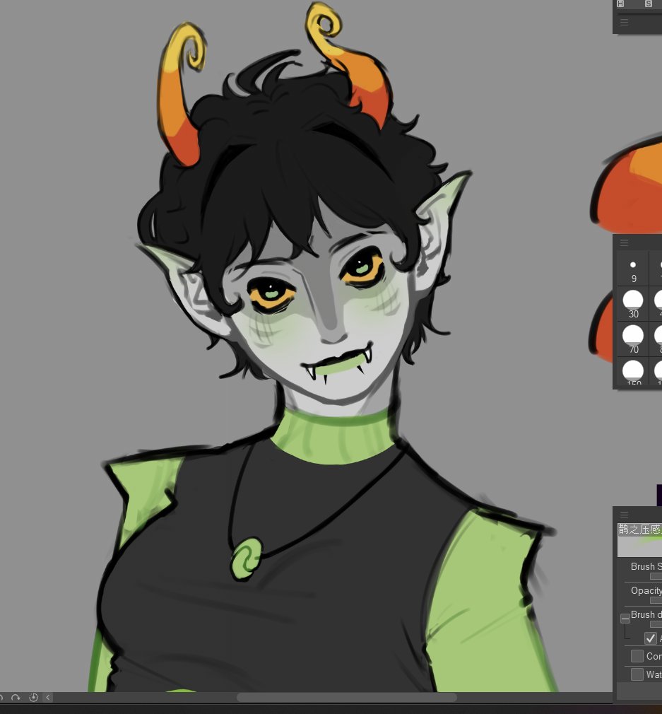 Ru0vass's tweet photo. my first troll-sona so exiting
and empty Kanaya that i drew 4 first time today
username on sona's shoulder is for telegram channel, in tg im speaking on Russian so its only for ur option, joining it or nope
#homestuck #fanartㅤ https://t.co/G6cfNOiWC0