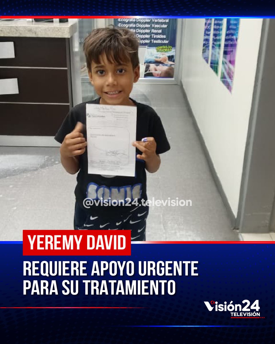 vision24tv's tweet photo. 🌎 | El niño venezolano Yeremy David Sánchez Amaya, de 6 años, necesita ayuda para costear su tratamiento médico. Presenta un complejo cuadro de salud. Para colaborar con donaciones, medicamentos o ayuda económica comuníquese al 0412-0976843 o 0412-0749156. https://t.co/12gk5tuu7v