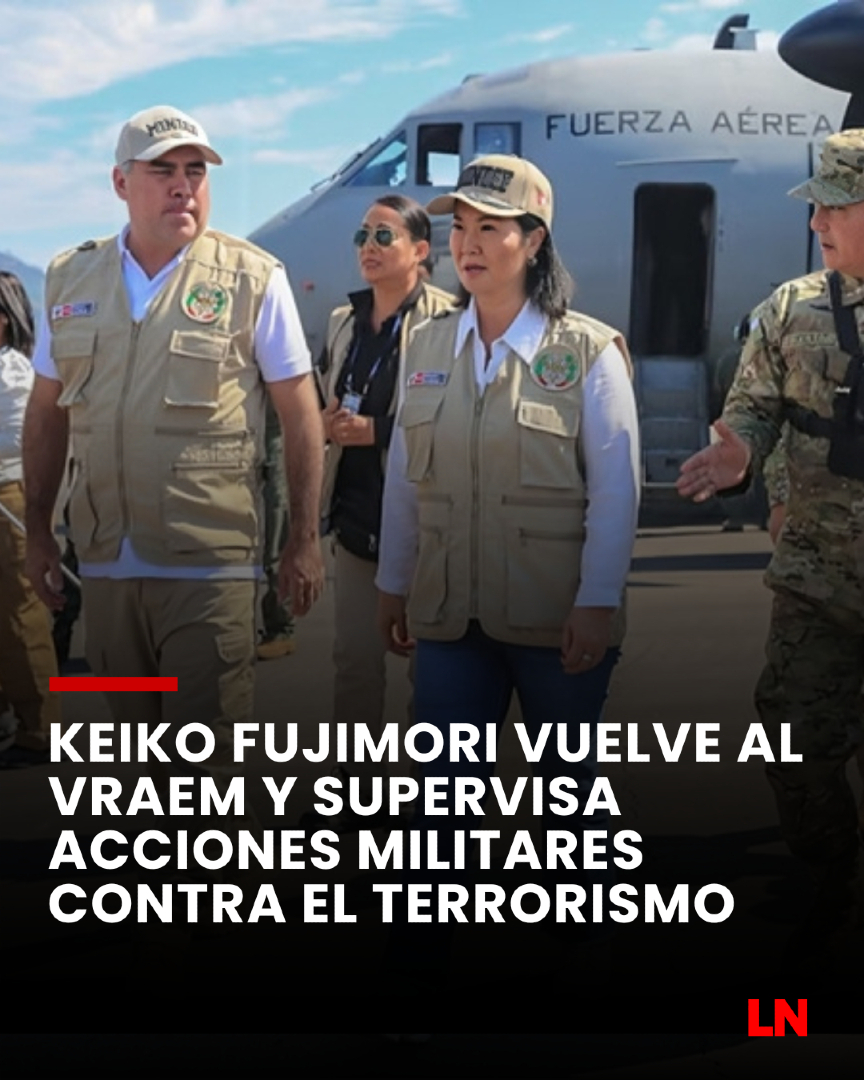 lanoticiaperu_'s tweet photo. #Política | La presidenta Keiko Fujimori llegó a Mazamari, Junín, para visitar la base contraterrorista Valle Esmeralda y conocer las acciones de las Fuerzas Armadas contra remanentes terroristas y actividades ilícitas en el VRAEM. 🇵🇪

#KeikoFujimori #VRAEM #Junín #FuerzasArmadas #SeguridadNacional #LaNoticia 📰 

Más información 👇 
https://t.co/nivGdu0pOF