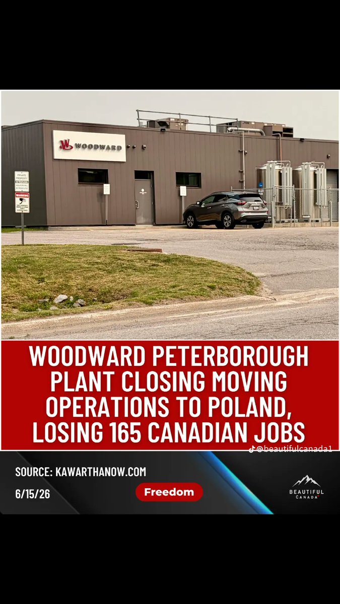 DefazioIvano's tweet photo. Woodward Peterborough plant closing and moving operations to Poland....this what they mean by "Elbows Up? https://t.co/ObIMBdQLSB