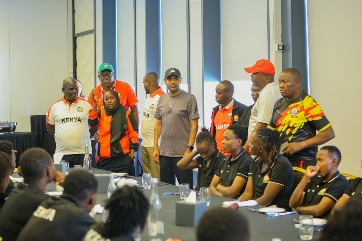 husseinmoha's tweet photo. Today I visited the Harambee Starlets in camp as they prepare for their final WAFCON group fixture.  

I conveyed a message of support and emphasized the honor and responsibility of representing the nation on this stage.  

I encouraged the team to remain focused and deliver their best in the upcoming match against Algeria.