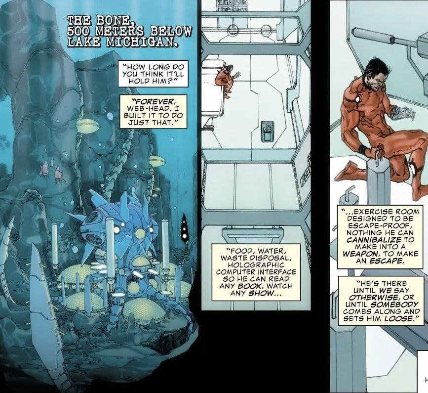 mariko62378's tweet photo. @Literalykhloe @unwitheredtruth after this panel Frank defeated Peter and ran. then Peter literaly go calls the whole AVENGERS to hunt him down 😭✌️Frank end up being locked in an undersea prisoner https://t.co/Zi5iWpfm6Y