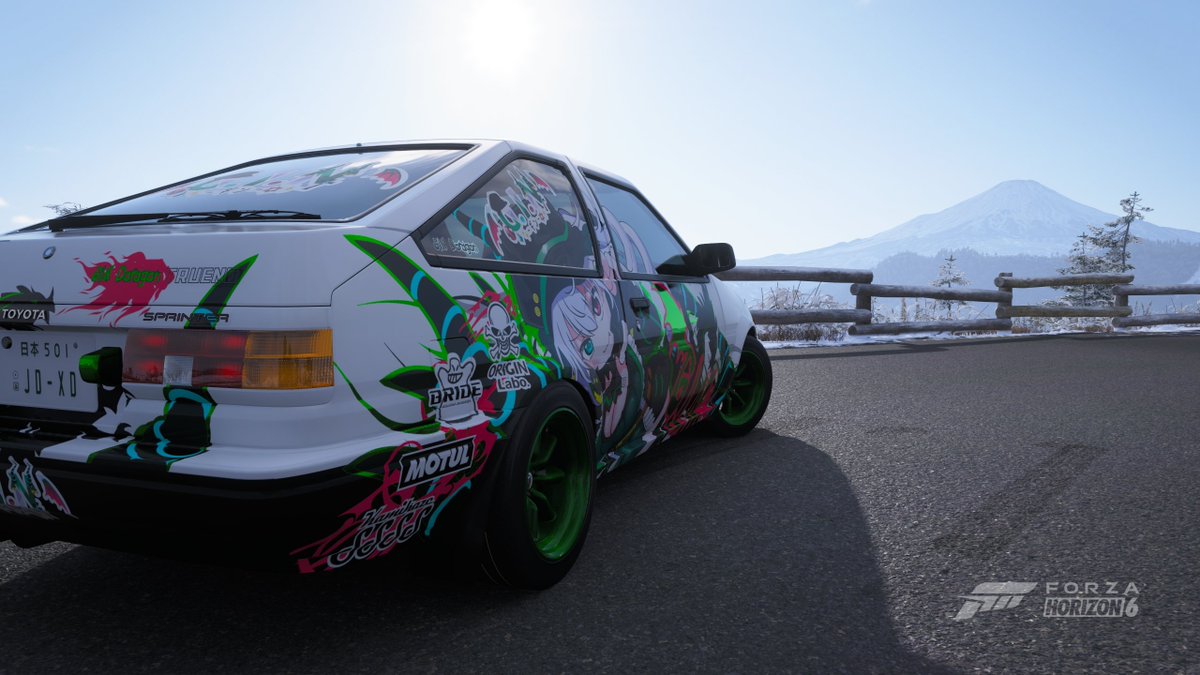 JusoD_'s tweet photo. Thank you for another wonderful itasha masterpiece! ✨🌟

🚘 1985 Toyota Sprinter Trueno GT Apex
🐲 Gilmeria Gin
Designer: @KamikazeS2K https://t.co/sbcCHQszd6