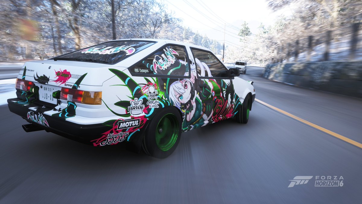 JusoD_'s tweet photo. Thank you for another wonderful itasha masterpiece! ✨🌟

🚘 1985 Toyota Sprinter Trueno GT Apex
🐲 Gilmeria Gin
Designer: @KamikazeS2K https://t.co/sbcCHQszd6