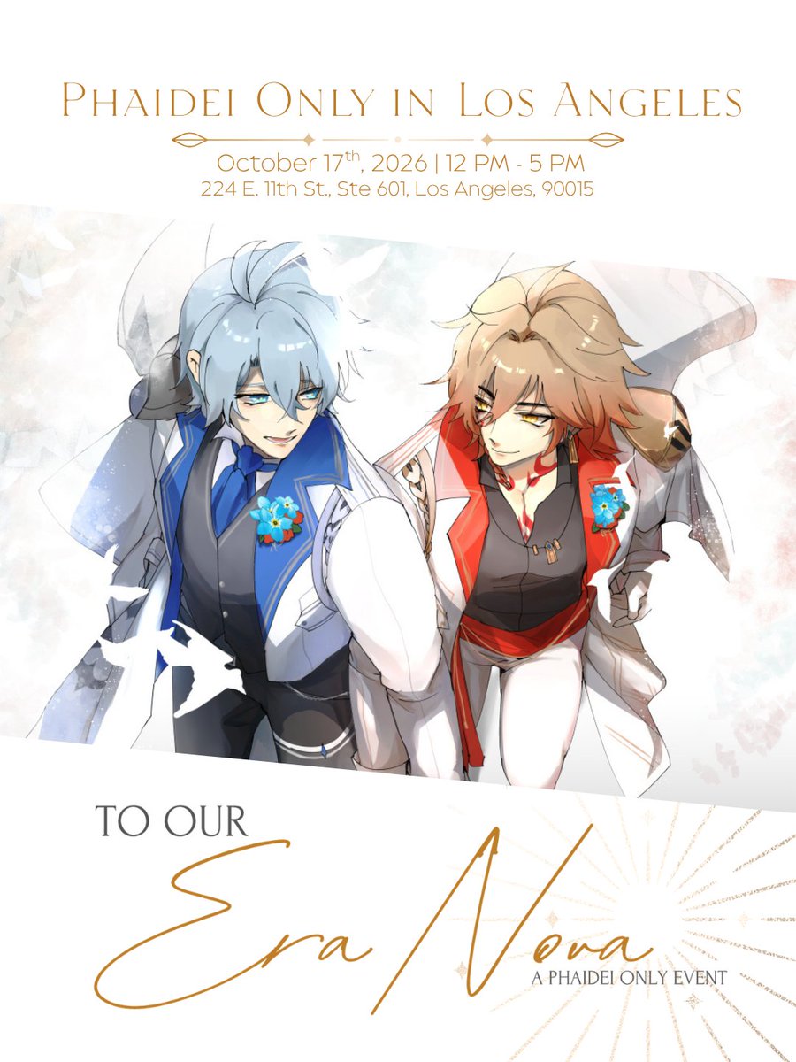 Phaideisocal's tweet photo. Happy 801! RSVPs will be going up later this month, please join us for a day of #Phaidei celebration on 10/17 in Downtown Los Angeles! Artist Alley apps are still open from now until 8/15  ☀️🍷 https://t.co/K9FJYjpF7U