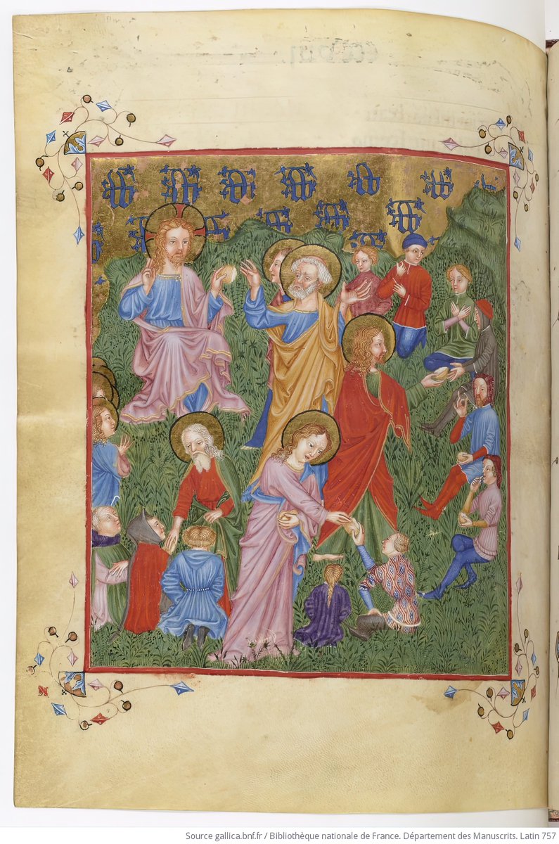ChristianVenard's tweet photo. +  Bon dimanche à tous !  

De l'Évangile de la messe :  

“ Jésus leur dit : « Ils n’ont pas besoin de s’en aller.
Donnez-leur vous-mêmes à manger. »
Alors ils lui disent : « Nous n’avons là que cinq pains et deux poissons. »
Jésus dit : « Apportez-les moi. » .”  

Nous sommes faibles, nos mérites sont limités, mais si nous apportons ce peu à Jésus, Lui peut faire de  grandes choses ! 

— XVIIIe dimanche du temps ordinaire
Lectionnaire année A