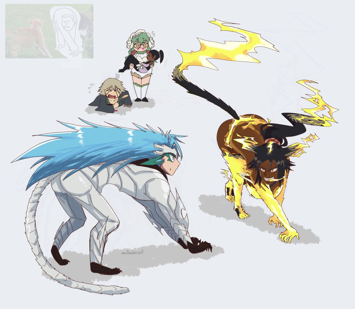 vani11axbiscuit's tweet photo. Meow Grimmjow or Meow Yoruichi
#BLEACH https://t.co/hvm6K6ionk