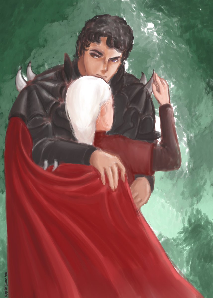 amatsukky's tweet photo. Letting Maekar looking at his design 

A personal headcanon where Baelor let Maekar to design B’s first armor ever and of course M added horns/spikes/claws

🔨💢 #hammeranvil #baekar https://t.co/jIBP0UHRC6