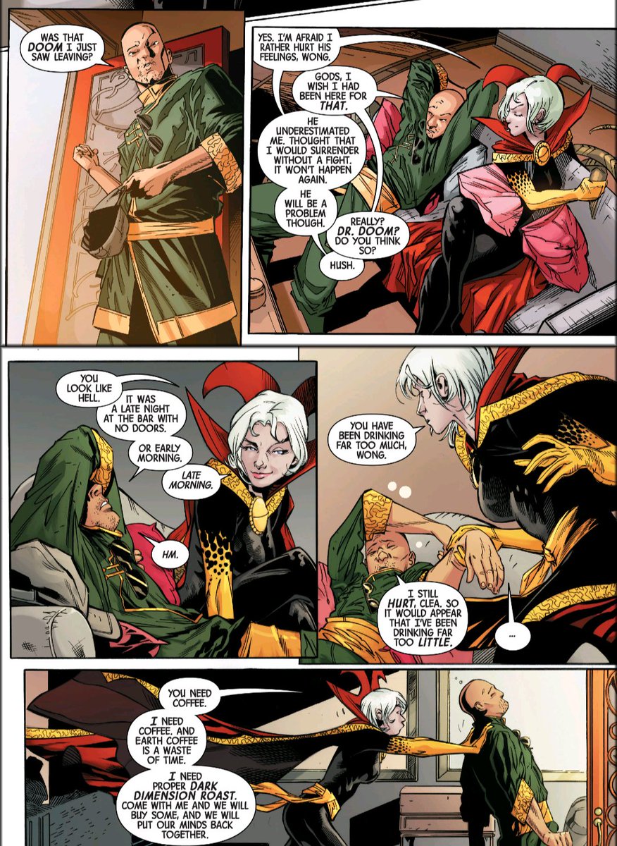 nixiemystics's tweet photo. Wong is so much comfortable with Clea as he's with Stephen 🥹
(Reading Sorcerer again to see Clea)
#Clea #CleaStrange #Wong #marvelcomics https://t.co/Gfh98fwlBo