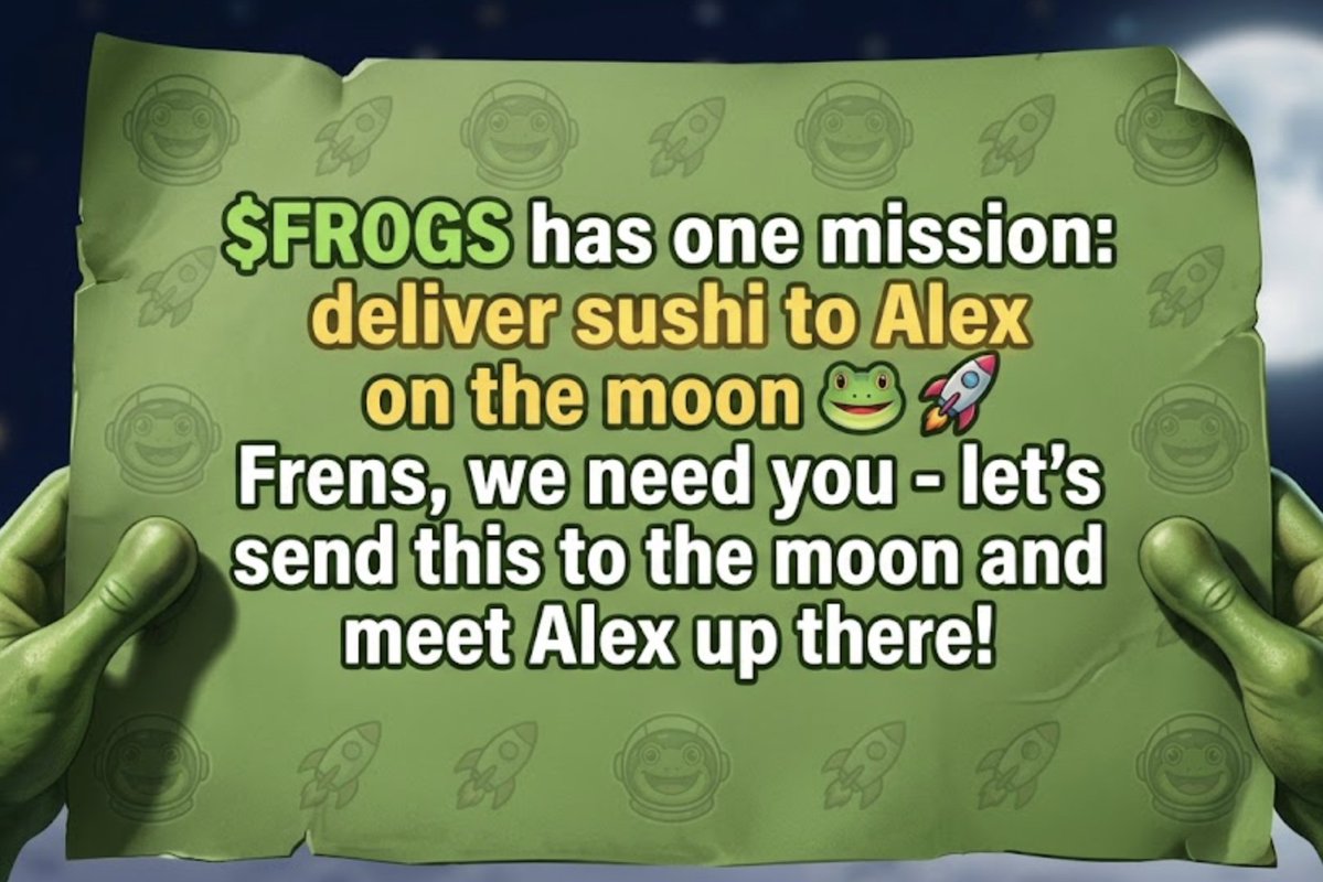 sushifrogsRH's tweet photo. The $FROGS mission. https://t.co/I1VGiP9k4D