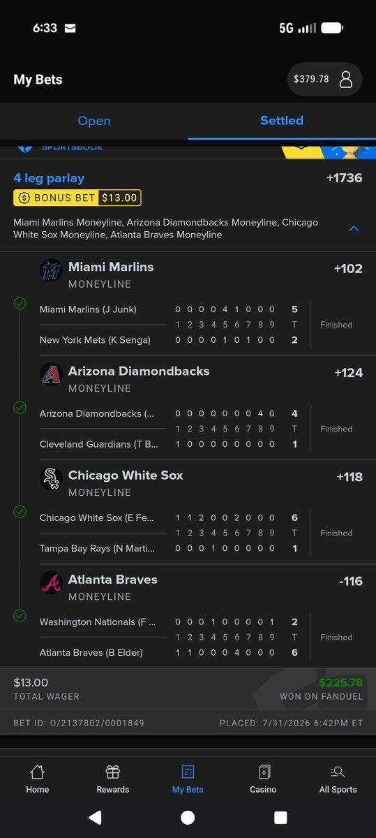 BillyBehe's tweet photo. @HooveLocks Hit a small one playing the underdogs https://t.co/CwCFOhrDky