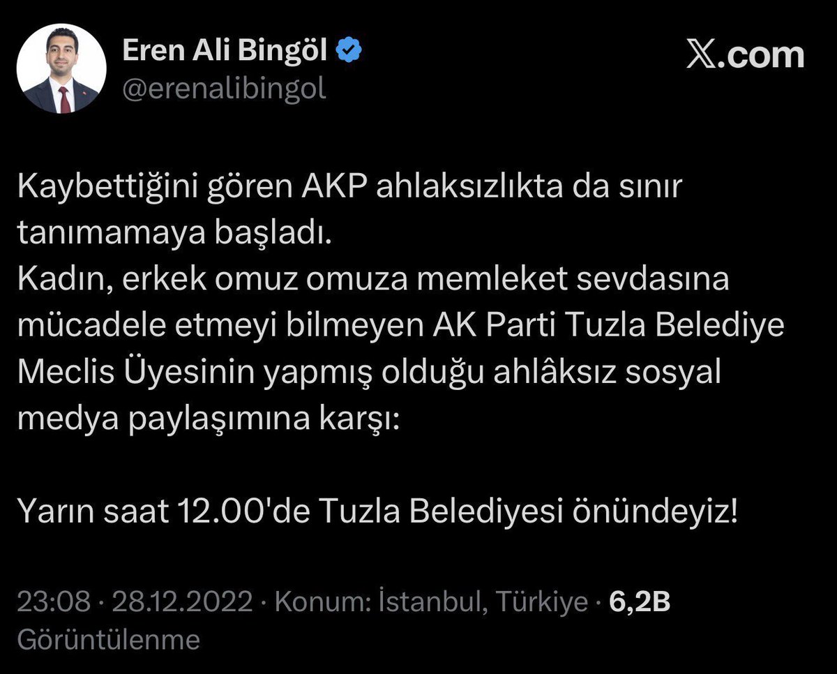 demokrasihaberr's tweet photo. Bugün AK Parti’ye katılan Tuzla Belediye Başkanı Eren Ali Bingöl’ün geçmişte yaptığı paylaşım sosyal medyada gündem oldu. https://t.co/2RbxYdOTCu