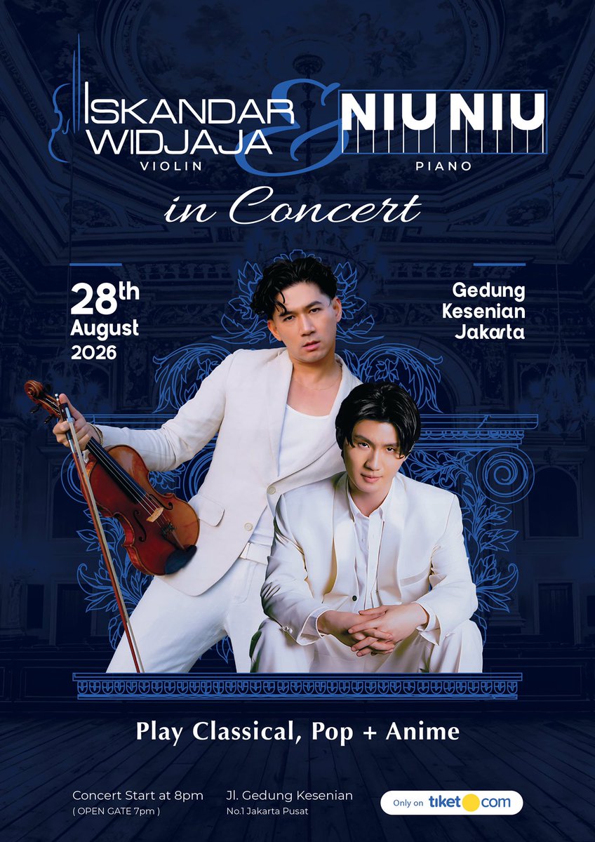 kobe15me's tweet photo. yang mau nonton bareng, feel free buat dm and i'll give you promo code for special discount 10% yaa, but only pembelian tiket august 1-7th! #iskandarwidjaja 🎻#niuniu 🎹 https://t.co/UO7dJJJbmq